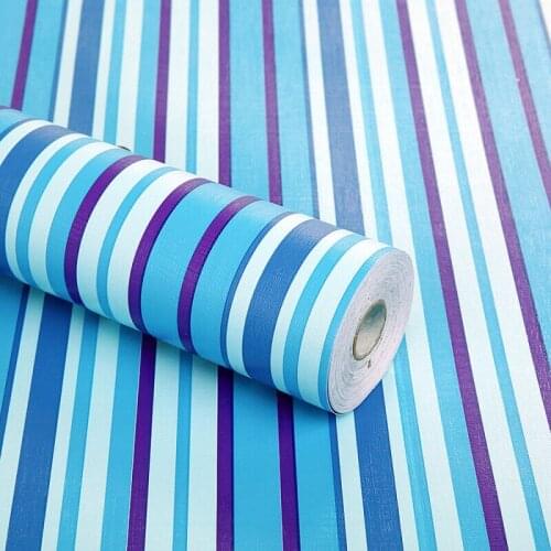 GLOW4U Self Adhesive Vinyl Stripe Wallpaper for Kids Bedroom Room Walls Furniture Door Sticker Contact Paper Removable