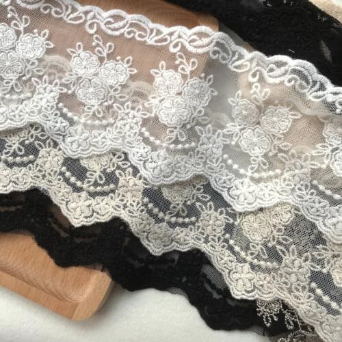 19yards/lot 8cm Mesh embroidery Lace ribbon Dress edge decoration DIY Garment material Needlework sewing accessories 419