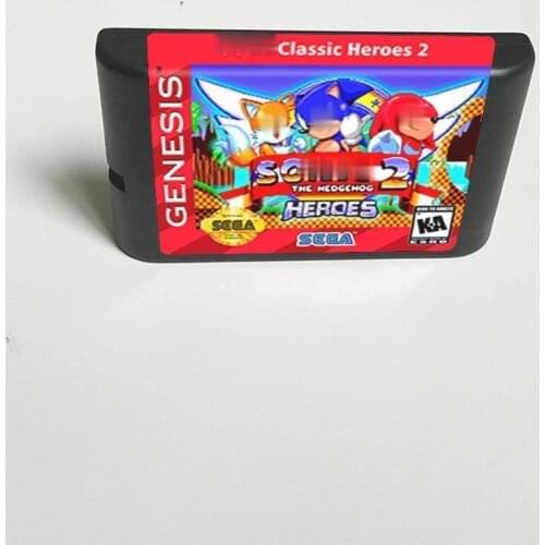 Soniced Classic Heroes 2 - 16 Bit MD Game Card for Sega Megadrive Genesis Video Game Console Cartridge