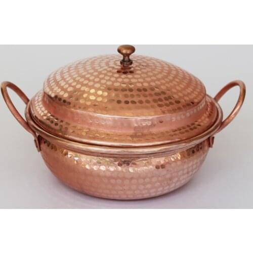 Pure Copper Pot Handmade Thick Pot Rice Soup Noodle Purple Handle with Lid