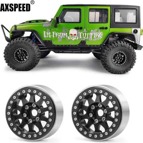 AXSPEED 1/2/4pcs 1.9inch Metal Beadlock Wheel Hub Rims for 1/10 Axial SCX10 CC01 Traxxas TRX4 D90 RC Crawler Car