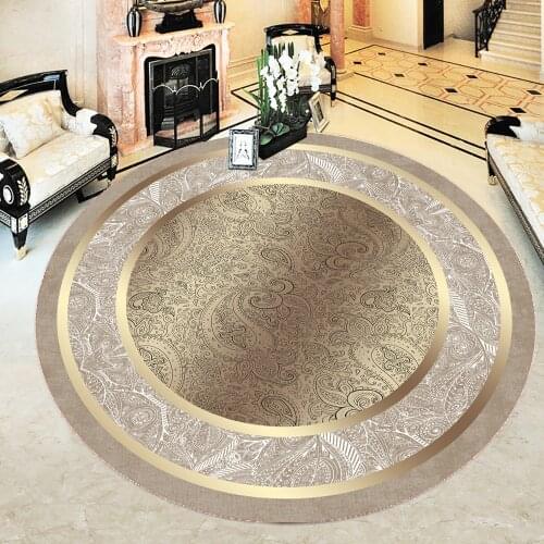 Round Carpet Washable Non-Slip Outsole Trend Model Foal Feather Fabric Easy To Clean Digital Printed Rugs
