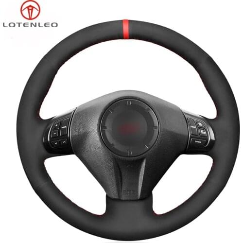 LQTENLEO Black Suede Car Steering Wheel Cover For Subaru Forester Legacy Outback Impreza WRX STI Exiga 2008 2009 2010-2014