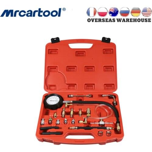 TU-114 Fuel Pressure Gauge Professional System Testing Gauge 0~140psi Fuel Injection Pump Tester Pressure Repair Tool Set Kit