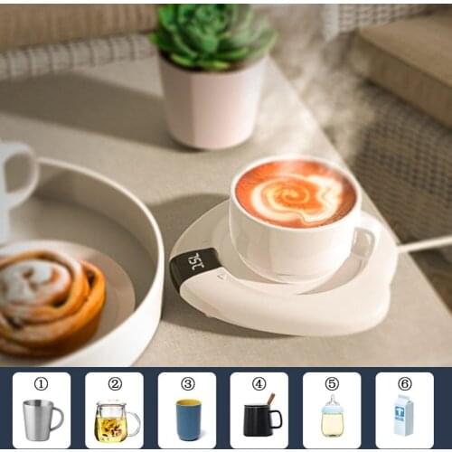 Coffee Mug Warmer For Home Office Desk Use Electric Beverage Cup Warmer Heating Plate Fireproof Abs Plastic And 3 Temperatures