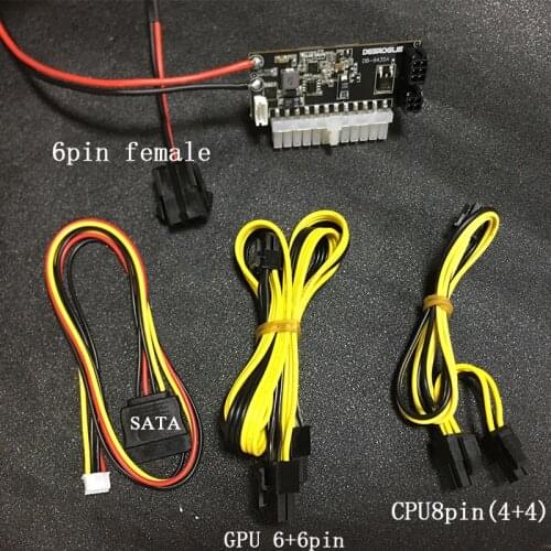 NEW PCI-E 6pin female Input DC12V-ATX-400W 24pin Power Supply Module Swithc Pico PSU Mini ITX High DC-ATX power module ITX Z1
