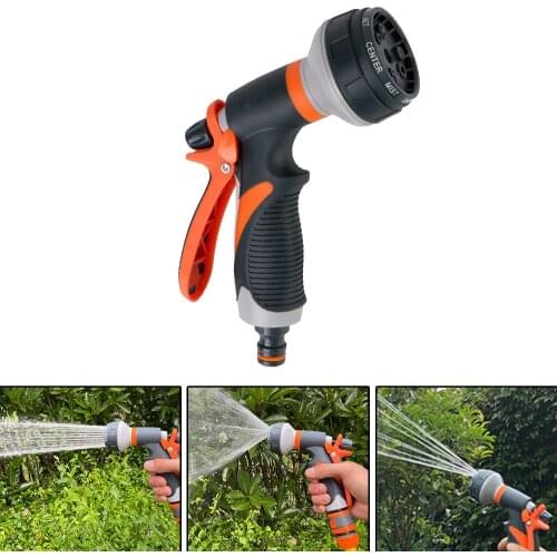 Lawn Spray Watering Hand-held 8 Spray Modes Multifunction High Pressure Water Gun Hose Sprinkle Nozzle For Garden Washing Car
