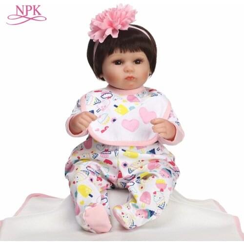 NPK 40CM Real Silicone Girl doll Reborn Baby Girls Toys Realistic Newborn Princess Babies Fashion Dolls Toy Bebes Reborn