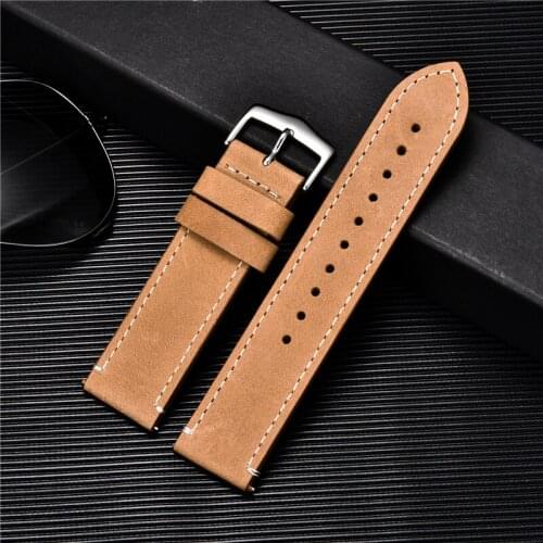 20mm 22mm Swift Release Oil Wax Leather Watchband for SAMSUNG Galaxy Active 2 Smart Watch Straps Business Wristwatch Band