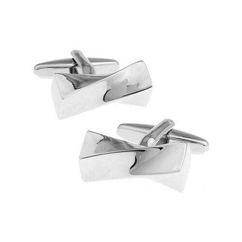 HYX Luxury shirt Silvery A twist cufflink for mens Brand cuff buttons cuff links High Quality abotoaduras Jewelry