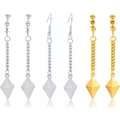 Anime HUNTER X HUNTER Earrings Gold Silver Color Geometric Pendant Long Earrings For Women Men Cosplay Jewlery Accessories