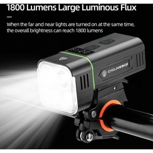 1800ML Light Bicycle Lighting Headlight/Flashlight For Bicycle Lantern Bike Light Waterproof Rechargeable Bike Accessories