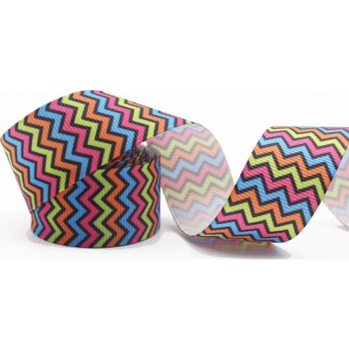 Wave Cartoon Pattern Printed Grosgrain Ribbon 1'' Design Customized Logo for Hair Bows DIY Handmade Materials 10/25/50 Yards