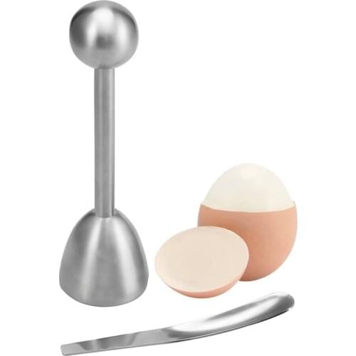 Egg Topper,Egg Cutter,Egg Cracker for Hard & Soft Boiled Eggs,Egg Cutter Topper with Spoon,Stainless Steel Kitchen Gadgets