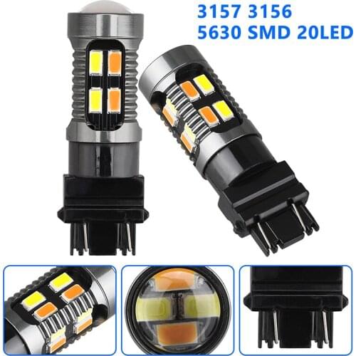2X 3157 Switchback LED Turn Signal Light 4157na 3457a LED Bulbs 3156 White Amber Turn Signal Parking Light Bulbs