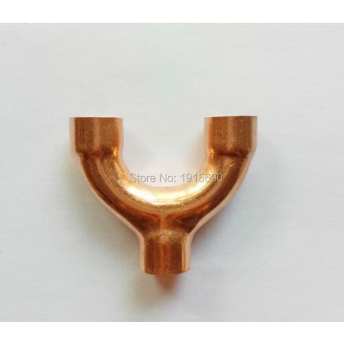 3/8 " 9.52mm Y Tee/Equal Tee 3 ways red copper brass fitting refrigeration parts air condition fittings pipe fitting