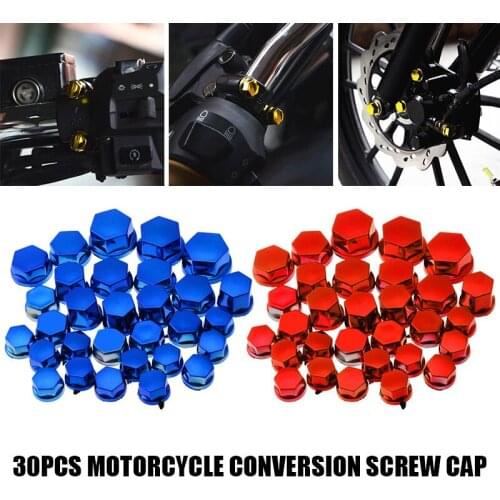 30pcs 5 Color Scooter Head Screw Cover Cap Universal Electroplate Motorcycle Screw Cover Mopeds Motorbike Screw Cap Decorative