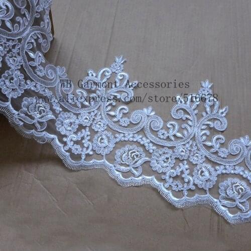 7yards off white sequins cord Bilateral lace trim gorgeous lace trim for fabric Millinery accent motif wedding veil 20cm width