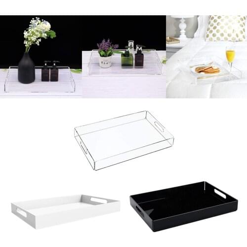 Acrylic Tray Organizer for Serving Food, Coffee, Tea Trays, Cosmetic Jewelry