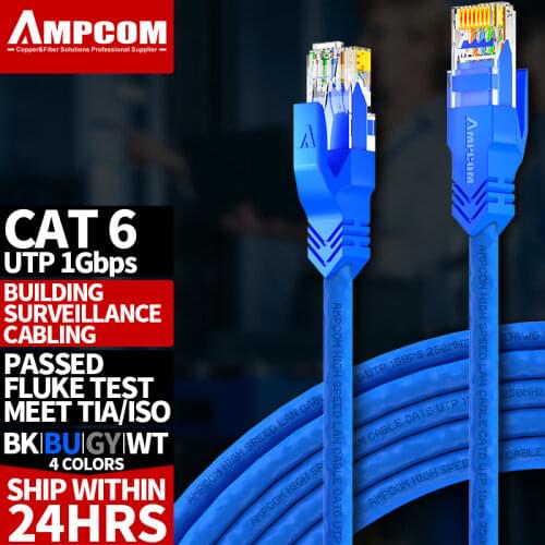 AMPCOM Cat 6 Ethernet Cable, Internet Network LAN Patch Cords, Cat6 High Speed Computer Wire & Rj45 Connectors for Router, Modem