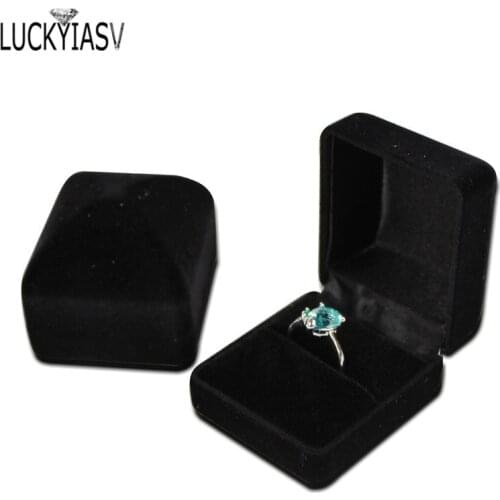 Velvet Jewelry Earring Ring Display Storage Organizer Wedding Ring Case Holder 9 Color Gift boxes Jewelry Organizer 1PC