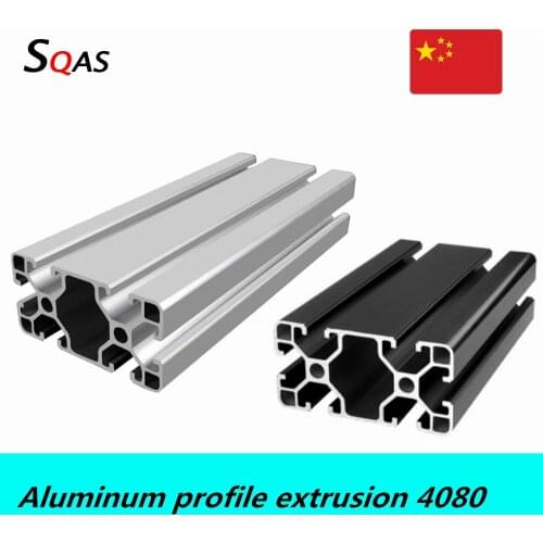 Free shipping via UPS/Fedex/TNT Aluminum profile extrusion 4080 500mm-1500mm silver /black European Standard 40mmx80mm for CNC