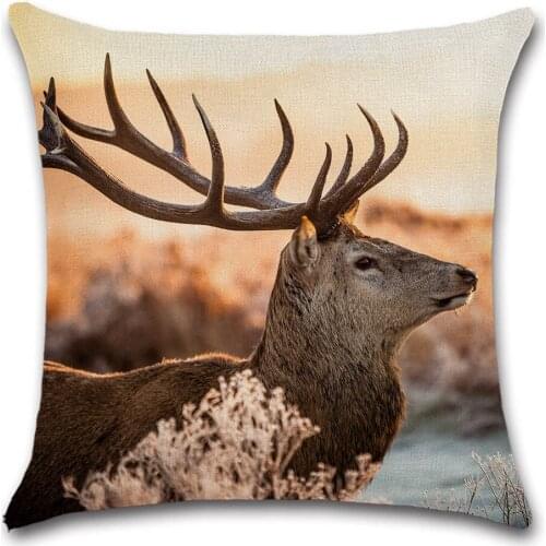 Animals elk antlers pattern Cushion Cover decorative for Home sofa chair car seat friend kids bedroom gift pillowcase