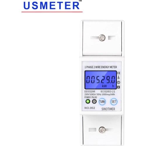 DDS529R Single Phase 2P LCD Digital with Backlight 230V Power Meter in Energy Meters Energy Meter Modbus Wattmeter RS485 5(80)A