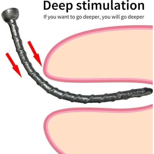 Thread Long Butt Plug Realistic Huge Penis With Suction Cup Prostate Massage G Spots Vaginal Masturbation Silicone Anal Sex T L1