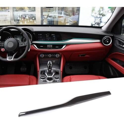 For Alfa Romeo Stelvio 2017-2020 (LHD), ABS Car Interior Center Console Co-Pilot Front Dashboard Decoration Panel Trim Cover