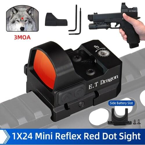 E.T Dragon 1x17x24 AR15 M4 AK47 Pistol Red Dot Scope 9mm Mini Sight With 2M Water Proof Fit 21.2mm Picatinny rail GZ2-0132