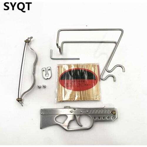 Toy Gift Boy Children Outdoor Fun Sports Stainless Steel Rubber Band Launcher Pistol Outdoor Shooting Slingshot