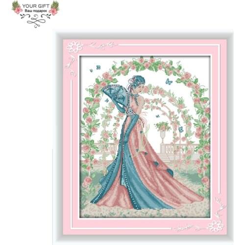 Joy Sunday Beauty Home Decoration R949 14CT 11CT Counted and Stamped Bride Needlework Embroidery DIY Cross Stitch kit
