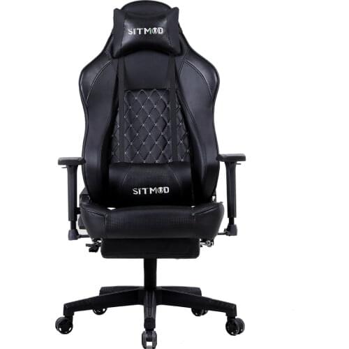 SITMOD Gaming Chair PU Leather Ergonomic Office Chair with Footrest, High Back Computer Racing Chair