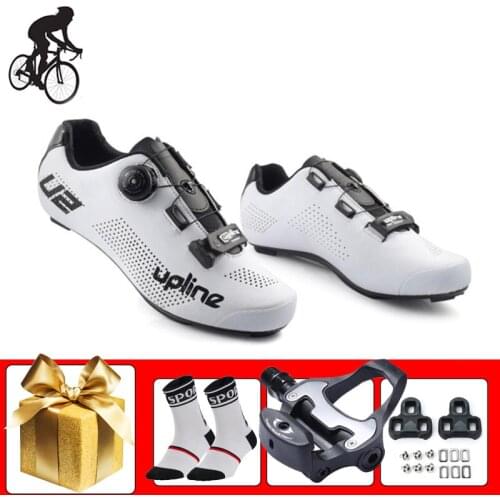 Road Cycling Shoes Men Women Ultra-light Breathable Self-locking Riding Bicycle Sneakers Add Pedals Outdoor Racing Flat Shoes