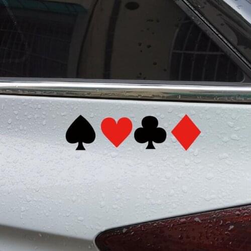 Cover the Scratches Automobile Reflective Waterproof Car Stickers Poker Decals for Rear Windshield Car Body Motorcycle 20cmx5cm