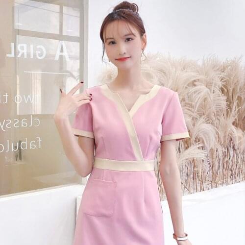Summer Beauticians Work Clothes Womens Beauty Salon Spa Dress Set