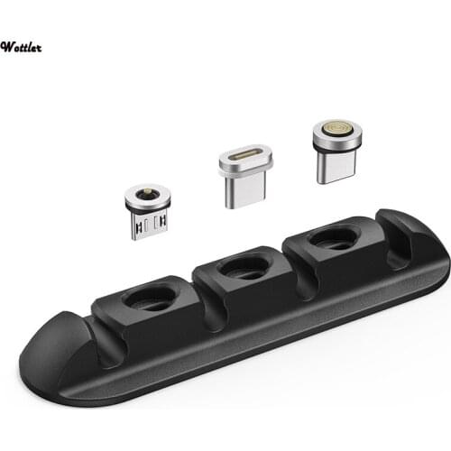 Magnetic Cable Plugs Case 3 in 1 For Micro USB Type C Portable Storage Box Connector Head Tips Container