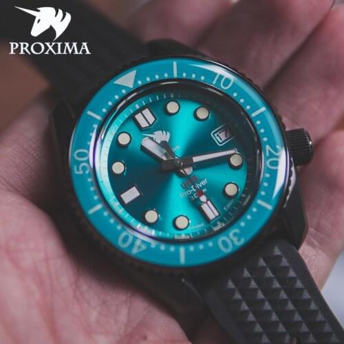 PROXIMA SBDX001 Green Dial Mechanical Watch Men Sapphire Crystal Waterproof Stainless NH35 Automatic Mens Watch 300M Dive Watch