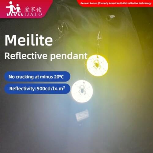 MEILITE 500 candle lights Halloween spider Reflective keychains Safety protection bag pendant key ings For traffic safety use