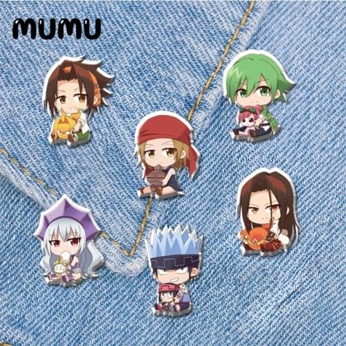 2021 New Anime Shaman King Lapel Pin Hana Horohoro Ren Yoh Acrylic Brooches Handmade Epoxy Jewelry Shirt Bag Badge