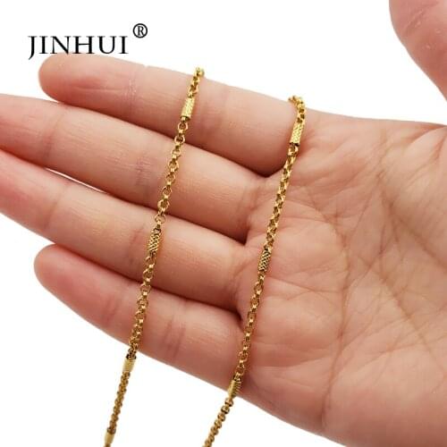 Jin Hui African Middle East women Trendy Golden Necklaces Men Length 50cm fashion Jewelry Birthday present Lovers Necklaces gift