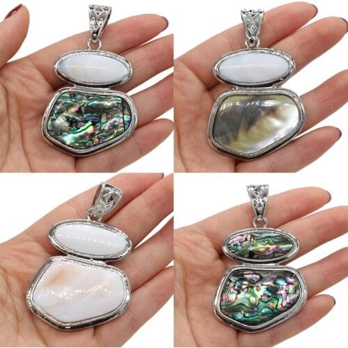 Natural Shell Pendant Abalone Mother of Pearl Shell for Tribal Jewelry Making DIY Necklace for Women