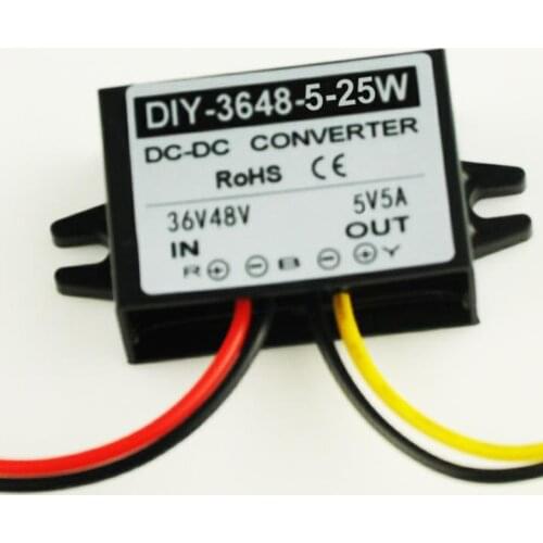 36V48V(20V-60V) Step Down 5V 5A 25W DC-DC Converter Module Buck Power Converter Car Supply adapter Voltage Regulator Waterproof