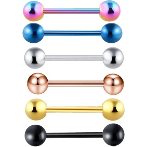 Plated Titanium Stainless Steel Tounge Rings Piercing Body Jewelry Sexy Tongue Piercing Industrial Piercing Nipplerings