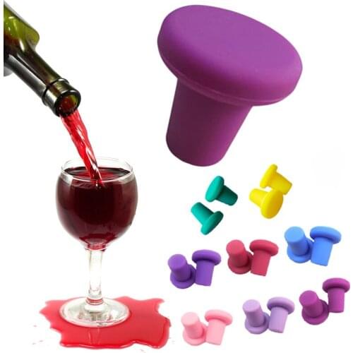 6 Colors Bottle Stopper Bottle Caps Wine Stopper Family Bar Preservation Tools Silicone Creative Design Safe And Healthy