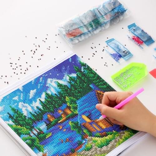 5d Diy Diamond Painting Kits Storage Landscape Diamond Art Box Diamond Embroidery Paiting Drill Pen Set Tools Foldable Organizer