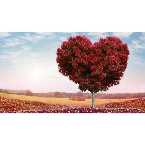 DIY Red Heart Tree Diamond Painting Cross Stitch Diamond Embroidery Home Decoration Gift Handcraft JX141