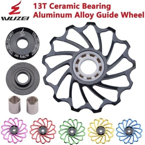 1pc Bicycle 13T Rear Derailleur Ceramic bearing Pulley MTB/Road Bike Guide Roller Idler rear derailleur transmission parts