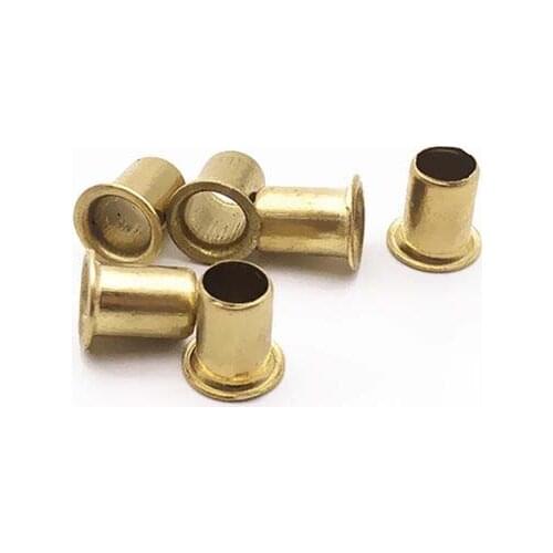 50pcs M0.9 M1.3 brass eyelet buckle rivets hollow wear-resistant rivet through hole core riveting stand-alone tube 2.5mm-4mm L